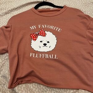 Miami Girl’s Crew Neck Sweater in Rust with Fluffball Design